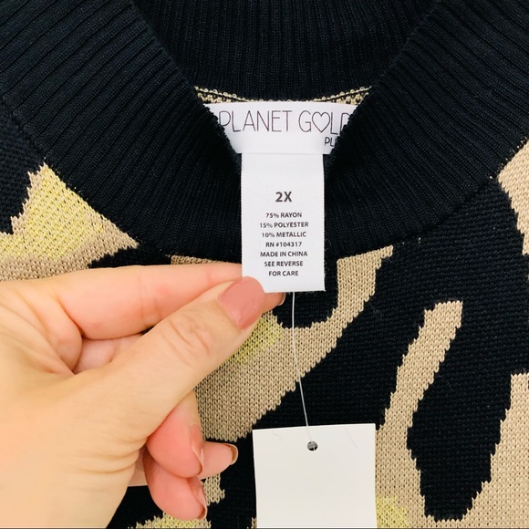 Planet Gold Sweater Tunic Animal Print Sleeveless - Picture 6 of 7